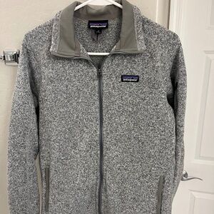 Gray Patagonia fleece jacket